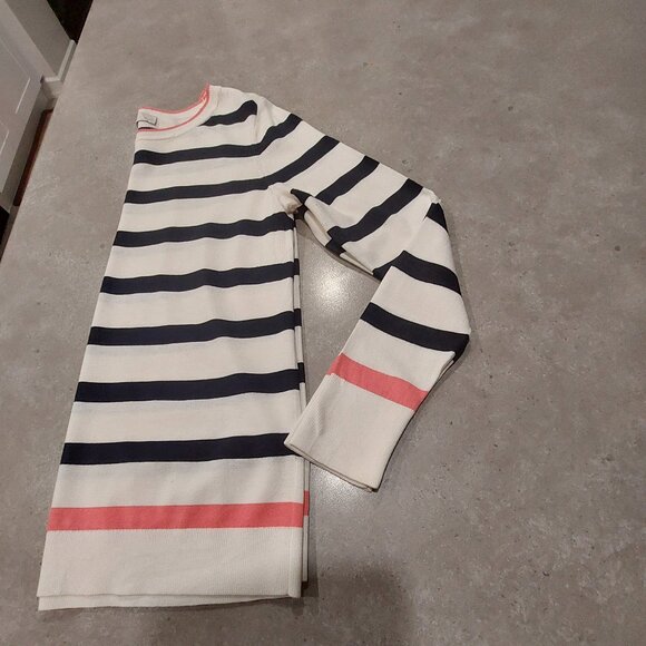 LOFT Petites Cream Black Pink Striped Long Sleeves Knit Top - Size Medium (MP) - Picture 5 of 11